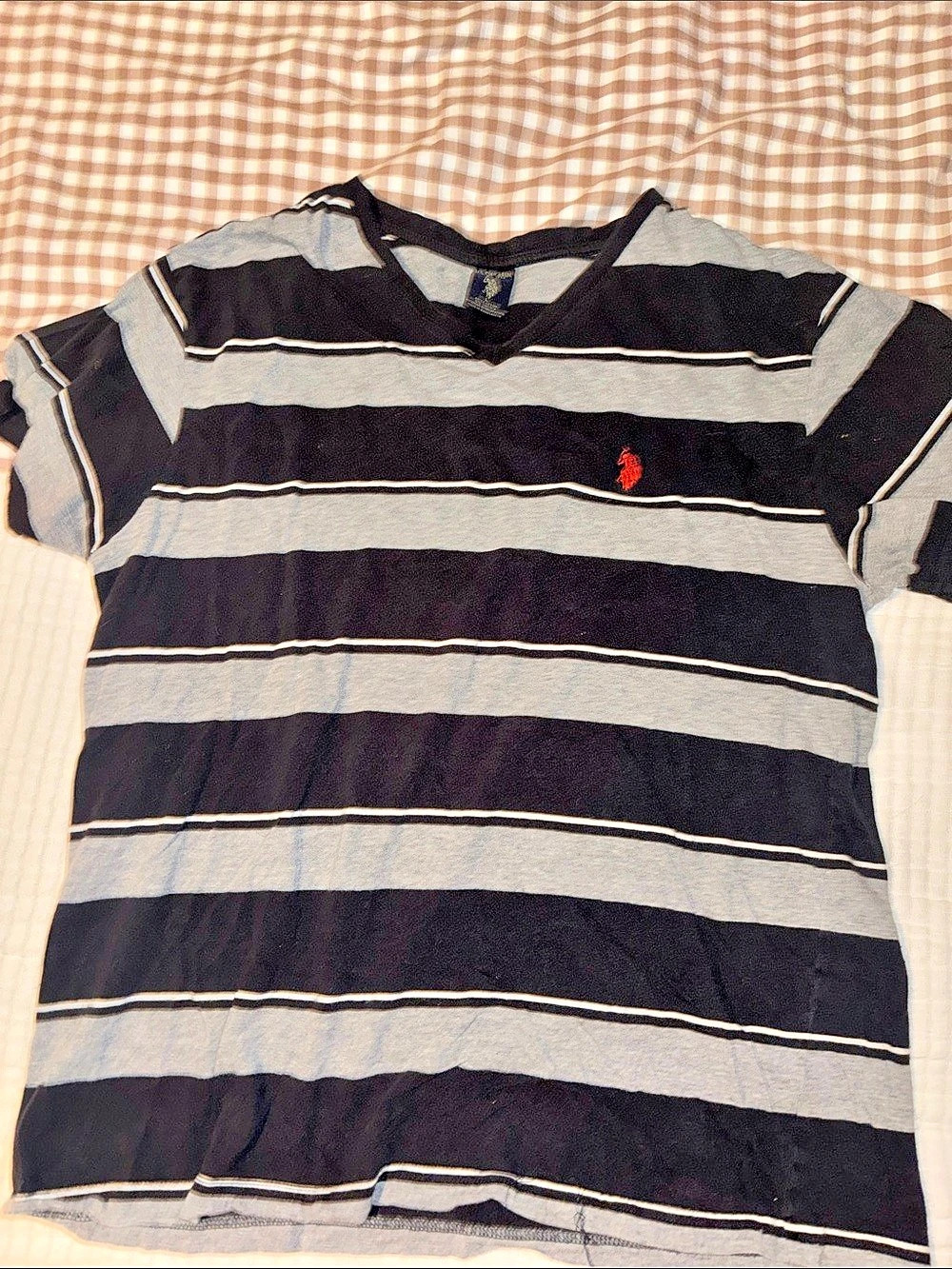 Polo Ralph Lauren Striped Polo in Black & Gray